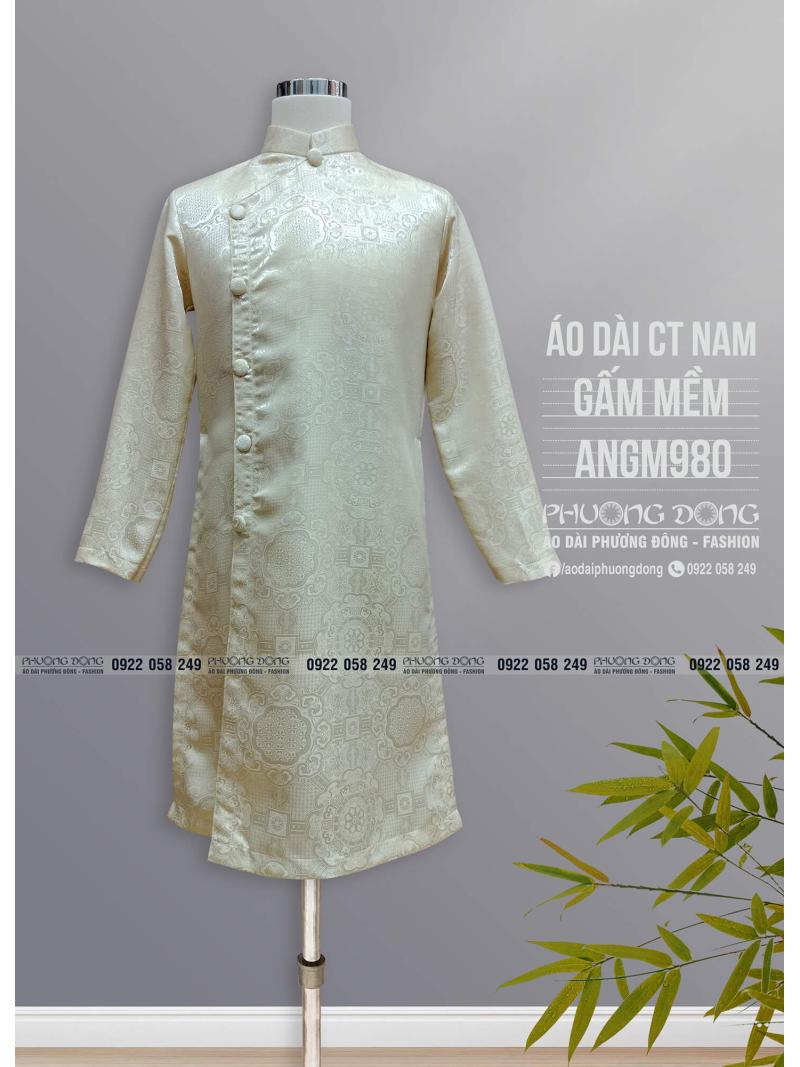 Áo Dài Cách Tân Nam Gấm ANGM980